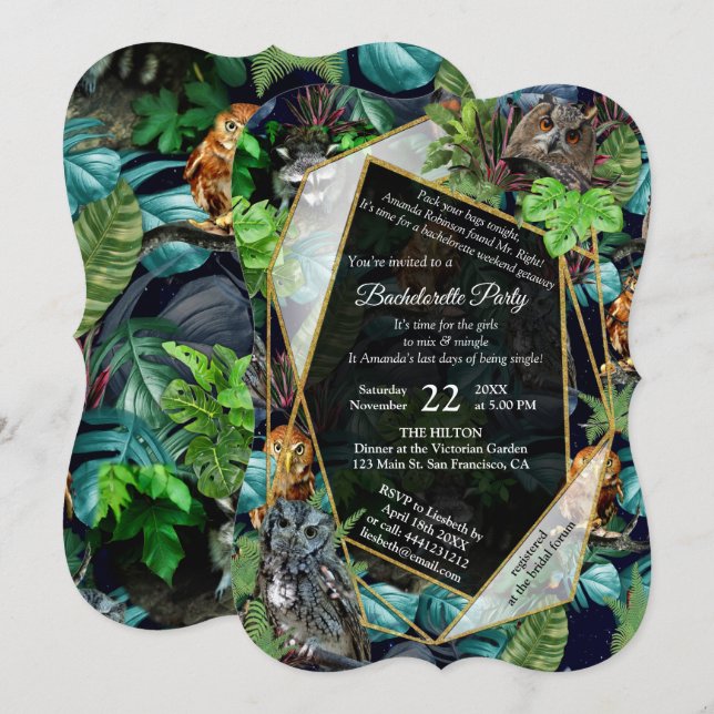 Convites Tema de celebração de festas ao vivo da noite (Frente/Verso)