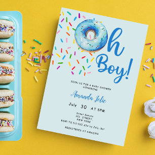 Convites Tema de Churrasco de Bebê Oh Baby Boy Donut