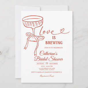 Convites Tema de Chuveiro de Noiva White Martini Love Is Br