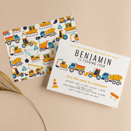 Convites Tema de Construção Festa de Bombeiros de Aniversár