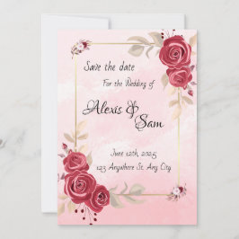 Convites Tema de cor do maroon