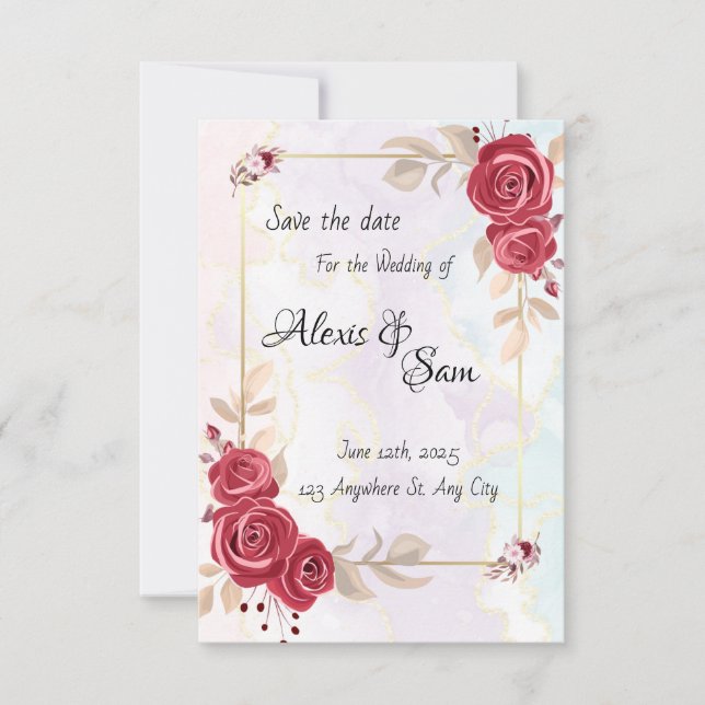 Convites Tema de cor marrom-avermelhada em cores abstratas (Frente)