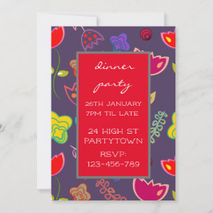 Convites Tema de design de padrão de tema colorido moderno