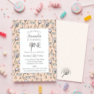 Convites Tema de Doce Pequeno Anjo 1º Aniversário