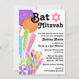 Convites Tema de Doces Bat Mitzvah