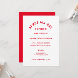 Convites Tema de Esqui do aniversário de 40 anos de Inverno