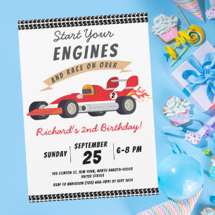 Convites Tema de festa de aniversário infantil de carros de
