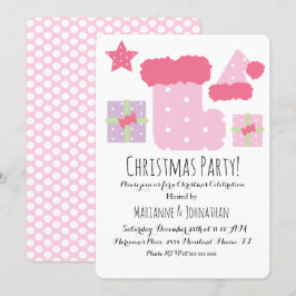 Convites Tema de Festa de Natal Mistura Rosa