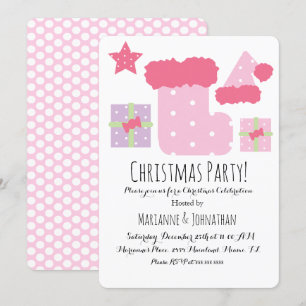 Convites Tema de Festa de Natal Mistura Rosa