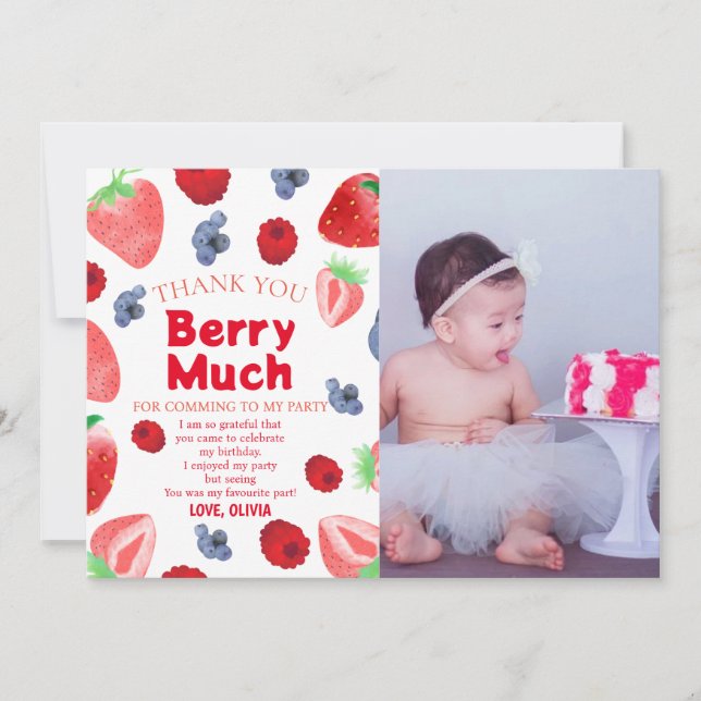 Convites Tema de frutas para 1º aniversário  (Frente)