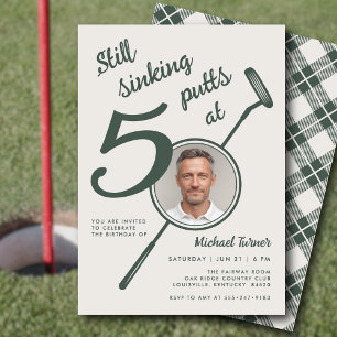 Convites Tema de golfe de 50 anos de idade adulto putter fo