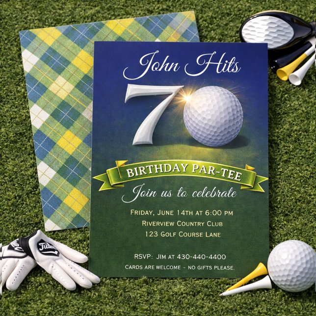 Convites Tema de golfe para 70º aniversário (Criador carregado)
