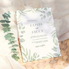 Convites Tema de Jardim Botânico Minimalista para Casamento