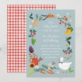 Convites Tema de Jardim do Ganso de Um Bobo Aniversário