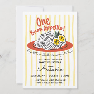 Convites Tema de Massa Italiana Comida Ciao Um 1º Aniversár
