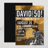 Tema de motocicleta, 50º aniversário, Dourado e pr