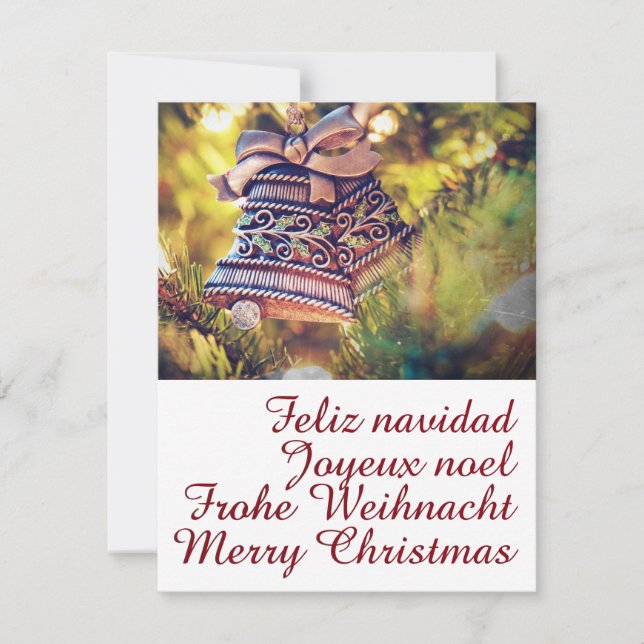 Convites Tema de Natal com dois sinos (Frente)