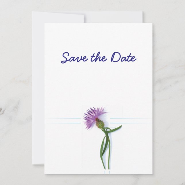 Convites Tema de Noivado de Noiva Escocesa, Celta e Cardo (Frente)