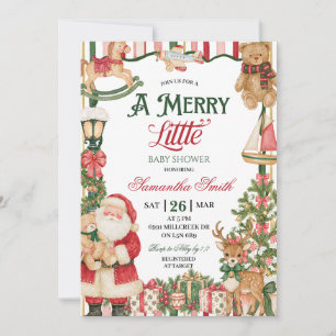 Convites Tema de Papai Noel Chuveirinho de Bebê Feliz