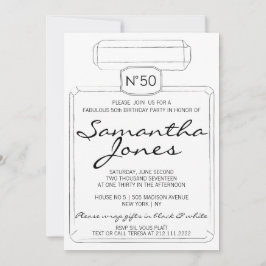 Convites Tema de PARIS Preto e Branco FABULOSO 50º Aniversá