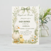 Tema de pato floral verde sage editável vintage