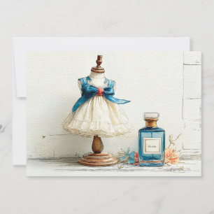 Convites Tema de Perfume Azul para 1º Aniversário Couture