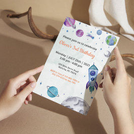 Convites Tema de planeta Menino Aniversário 