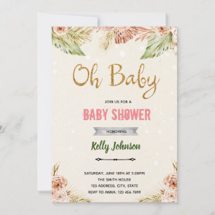 Convites tema de revelação de gênero Boho oh baby