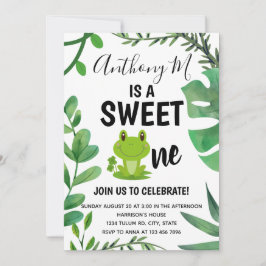 Convites Tema de sapo do primeiro aniversario do sapo