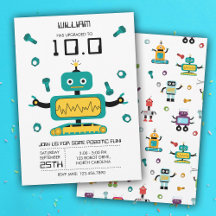Tema de Teto Bonito Crianças Robôs Festa de aniver