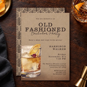 Convites Tema de uísque Despedida de Solteiro Old Fashioned