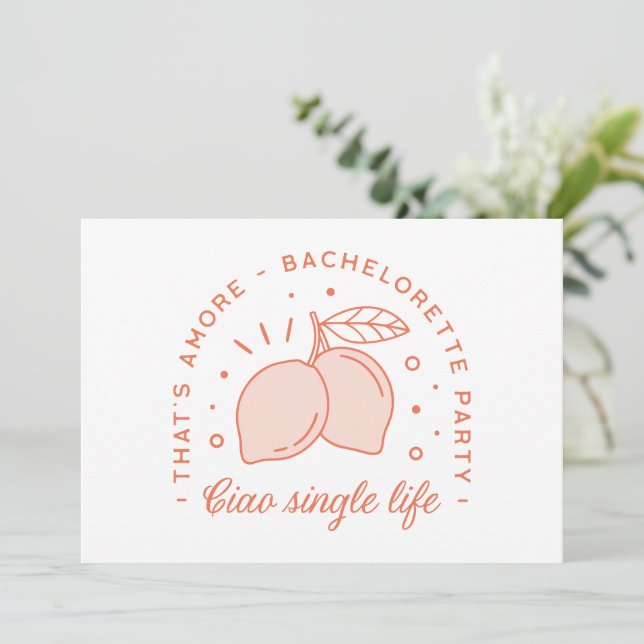 Convites Tema de verão italiano festa de solteira engraçado (Em pé/Frente)
