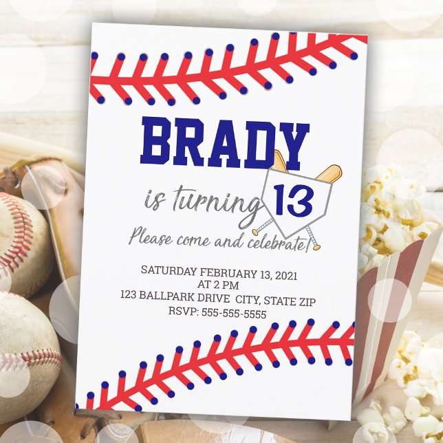 Convites Tema do Baseball Festa de aniversário Esportivo (Sports Birthday Party Boy Baseball Theme Invitation)