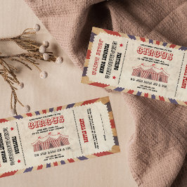 Convites Tema do Carnaval do Chá de fraldas de Circo Vintag