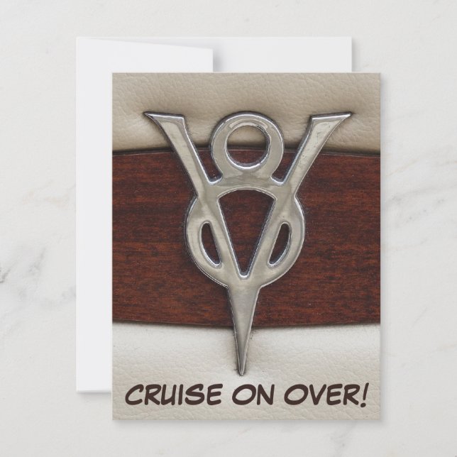 Convites Tema do carro do emblema do cromo de V8 do (Frente)