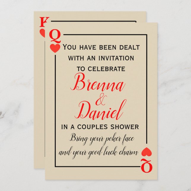 Convites Tema do casino (Frente/Verso)