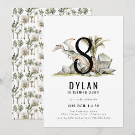 Convites Tema do Dinossauro 8ª Festa de aniversário