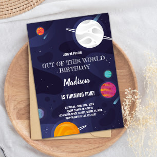 Convites Tema do Espaço Exterior Colorido para Partido para