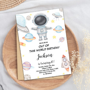 Convites Tema do Espaço Exterior Divertido para Crianças