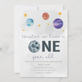 Convites Tema do Espaço Primeira Festa de aniversário