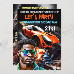 Convites Tema do filme carros de ação de alto drama gangste