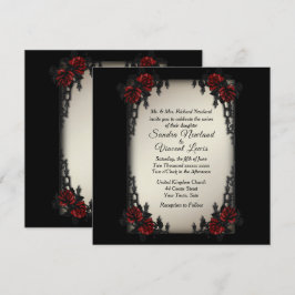Convites Tema do Gótico Trimestre Francês Casamento Dourado