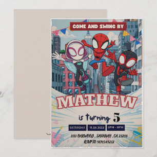 Convites Tema do Homem-Aranha Aniversário Super-herói Festa