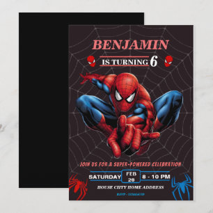 Convites Tema do Homem-Aranha Aniversário Super-herói Festa