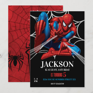 Convites Tema do Homem-Aranha Aniversário Super-herói Festa