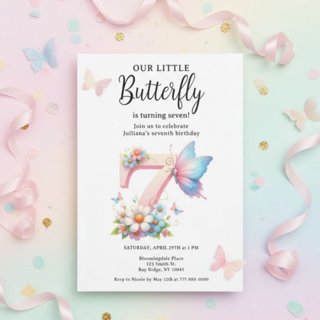Convites Tema do Jardim do Primavera de Birthday da Borbole (Personalized birthday invitation that makes your child’s celebration extra special.)