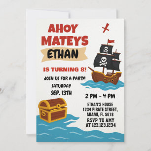 Convites Tema do Mapa do Tesouro de Storybook para Crianças