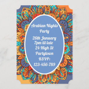 Convites Tema do mosaico das noites árabes