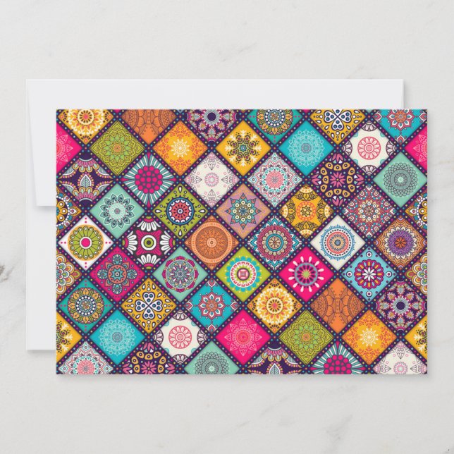 Convites Tema do mosaico das noites árabes (Frente)