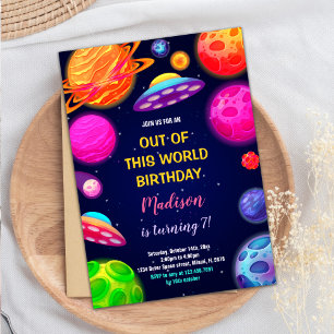 Convites Tema do Partido Foguetes, Planetas e Estrelas